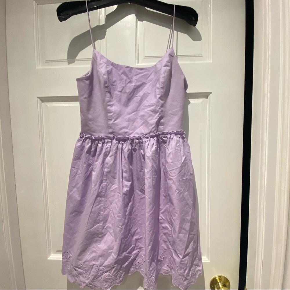 Wilfred zip up dress with lace detailing.